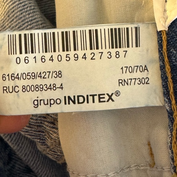 Zara Jeans womens size 6 high rise z1975 straight leg Denim Ankle Mid Blue - Picture 9 of 15